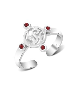 Toe Ring with Grassy Design and Rhinestones TR-158